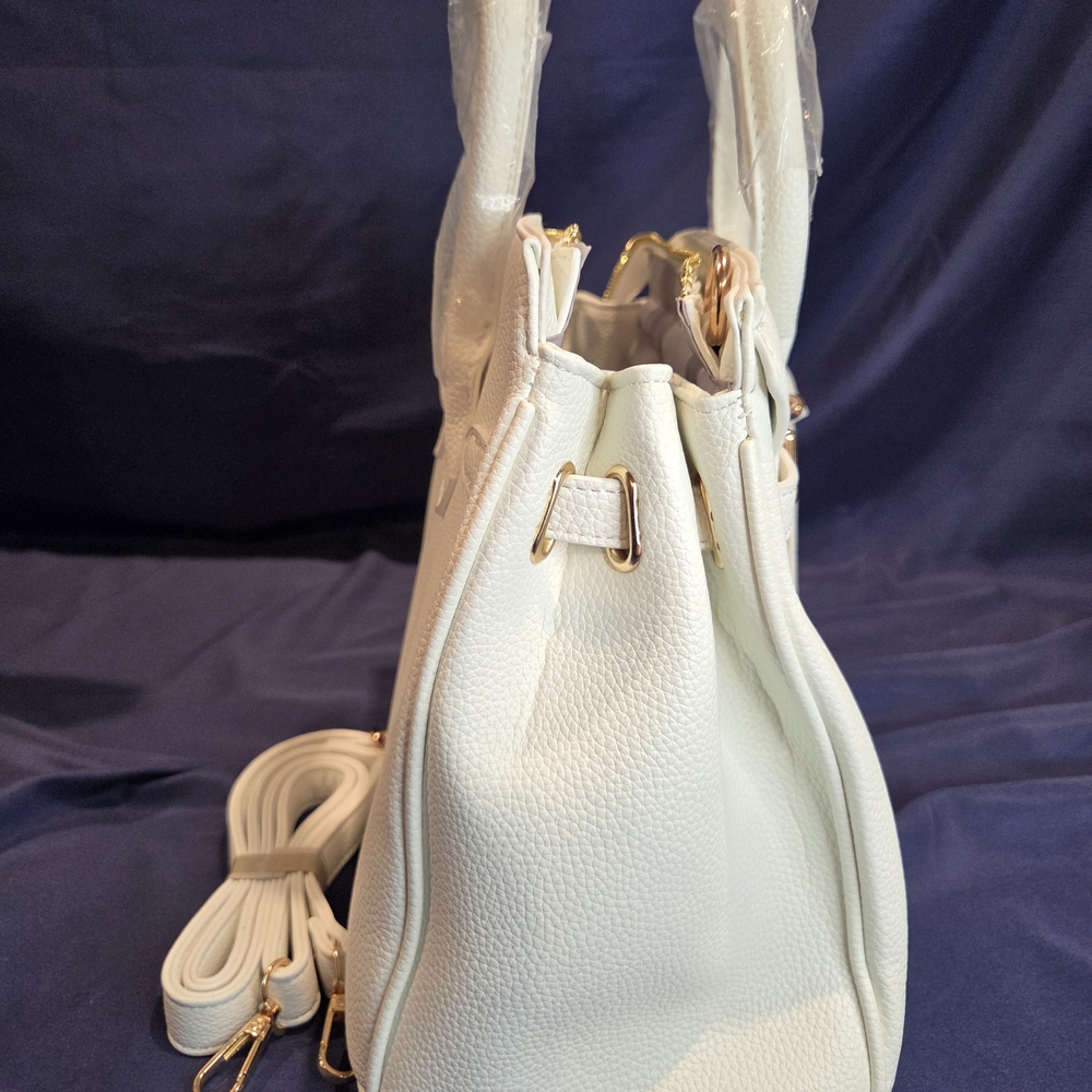 Elegant White Top-Handle Satchel Bag - Picture 9 of 10